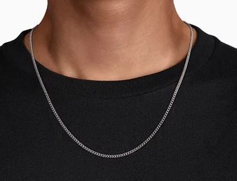  22 Inch 3mm 925 Sterling Silver Solid Men's Cuban Link Chain Necklace	