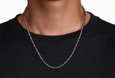  22 Inch 925 Sterling Silver Hollow Men's Link Chain Necklace	