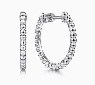  925 Sterling Silver Bujukan 20mm Classic Hoop Earrings