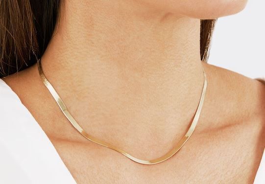  9ct Yellow Gold Herringbone Necklace 