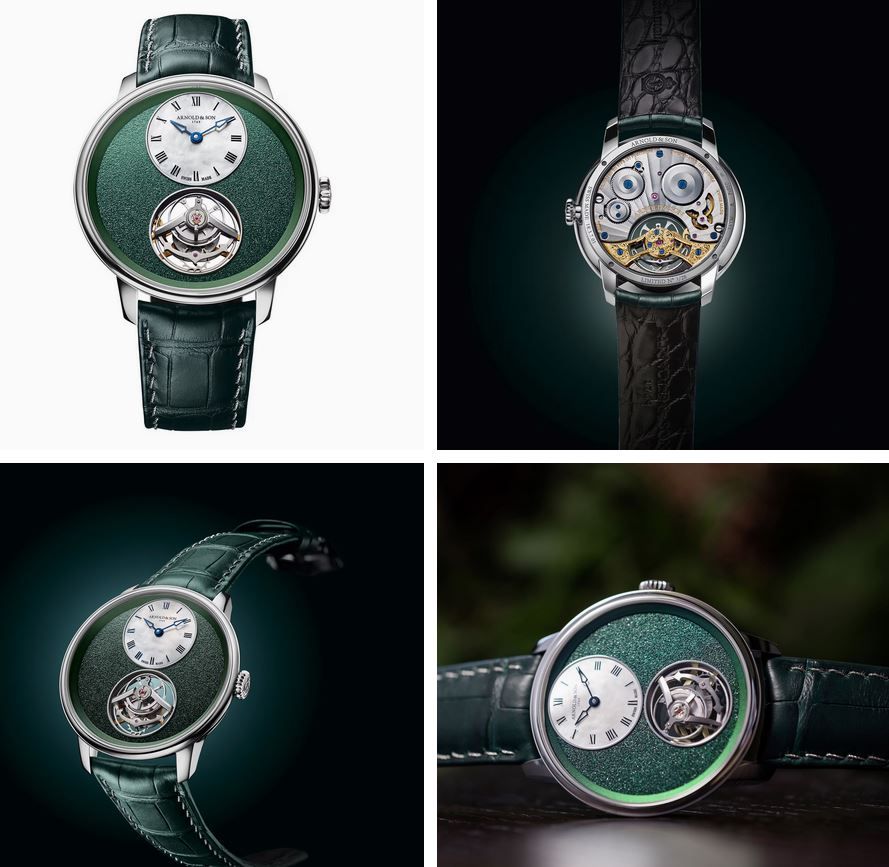 Arnold And Son Ultrathin Tourbillon Platinum 41.5mm Limited Edition Mens Watch Green 