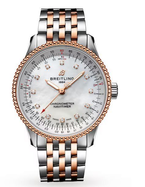 Breitling Navitimer Automatic 35 Stainless Steel & 18k Red Gold Watch