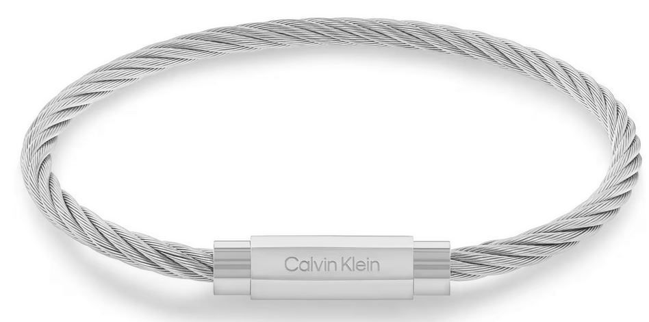 Calvin Klein Mens Stainless Steel Twisted Wire Bracelet 