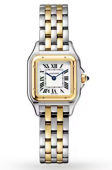 Cartier Panthère De Cartier Watch Small Model, Quartz Movement, Yellow Gold, Steel 