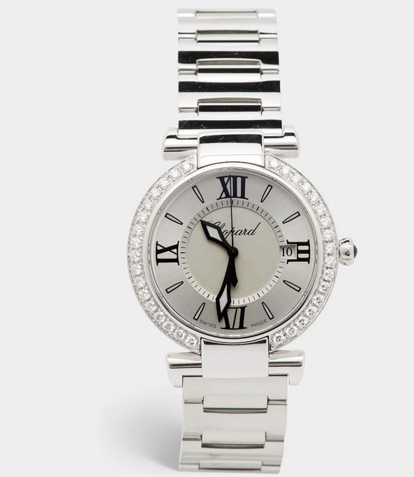 Chopard Silver Stainless Steel Diamond Imperiale 388532-3002 Women's Wristwatch 36 mm