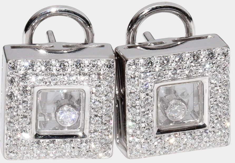 Chopard 18K WG Diamond Happy Earrings Metal