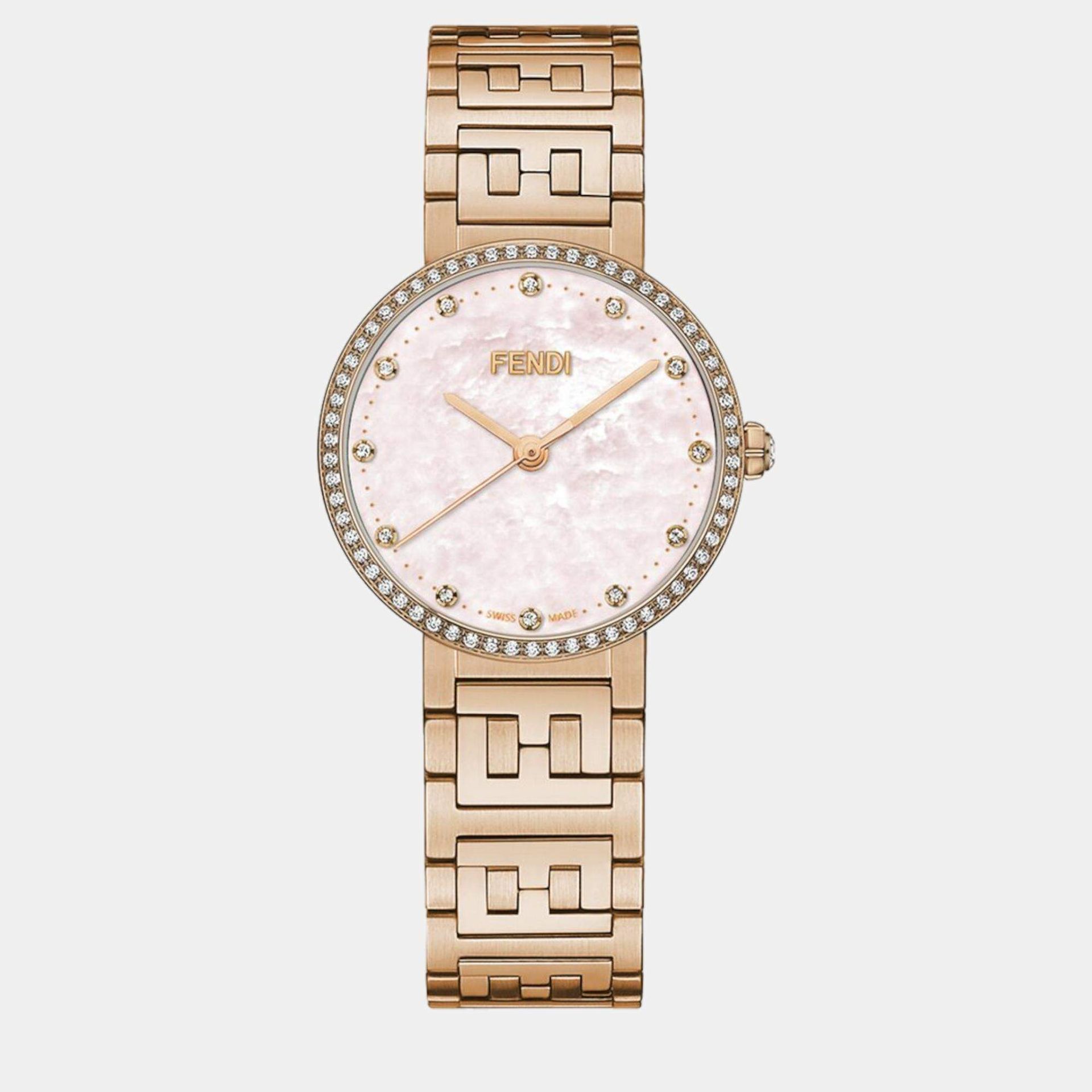 Fendi Rosegold steel Watch