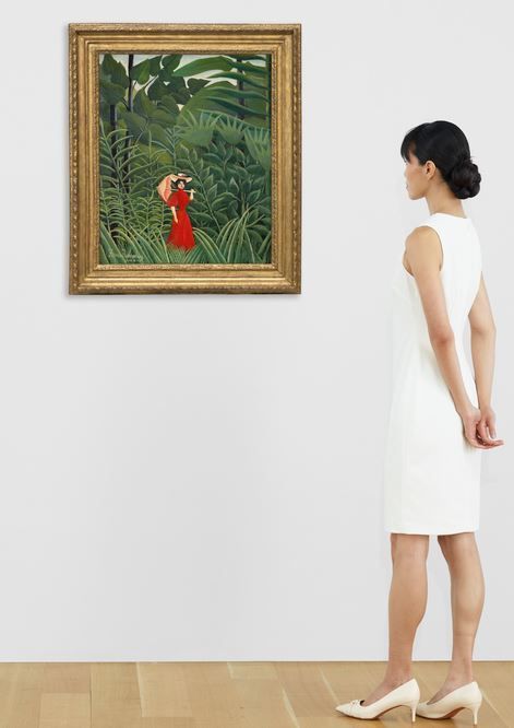 Henri Rousseau (1844-1910) – Femme en rouge dans la forêt