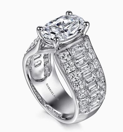  Kera - 14K White Gold Oval Diamond Engagement Ring