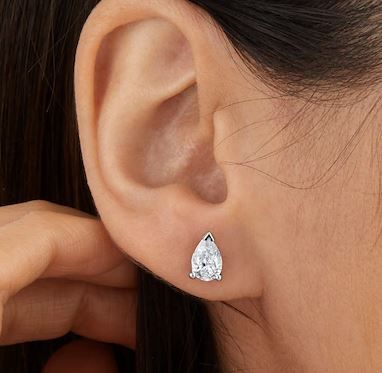 Mappin & Webb Platinum 2.00cttw Pear Cut Diamond Stud Earrings 