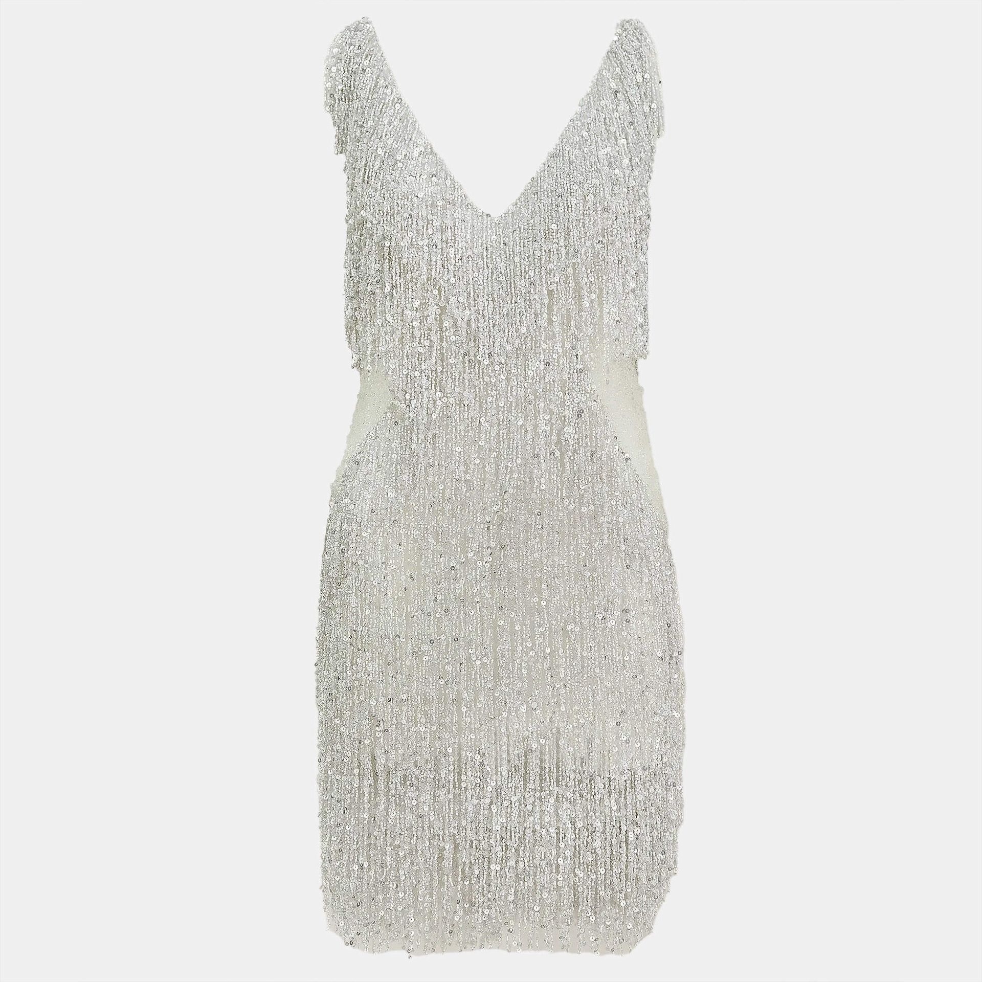 Naeem Khan Gatsby Tassel Embellished Short Dress