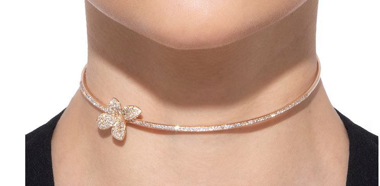 Pasquale Bruni Petit Garden Choker Necklace in 18ct Rose Gold with Diamonds 