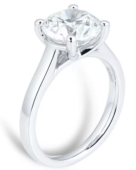  Platinum 3ct Diamond Solitaire Engagement Ring 