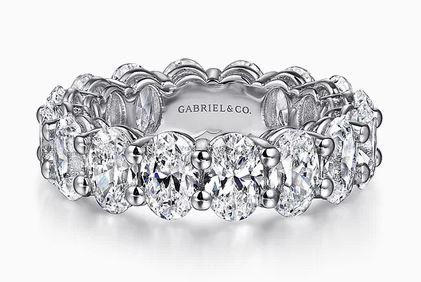  Renne - 14K White Gold Oval Diamond Eternity Band - 6.4 ct	