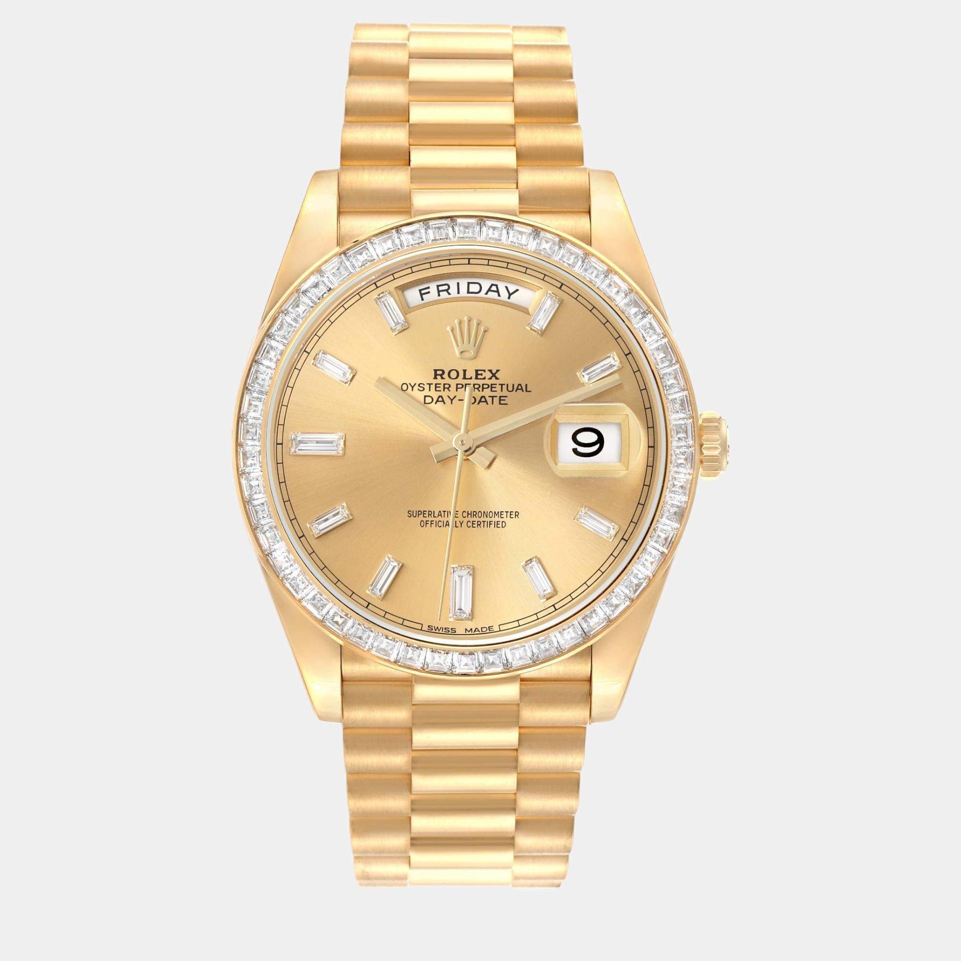 Rolex President Day-Date 40 Yellow Gold Diamond Men's Watch 228398