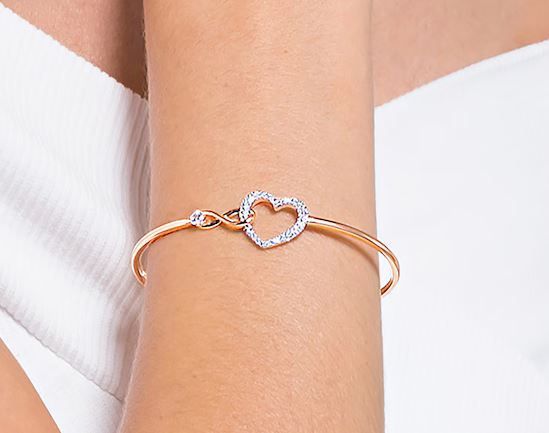 SWAROVSKI Bicolour Gold Coloured Infinity Cubic Zirconia Bangle 