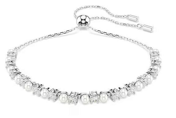 SWAROVSKI Matrix Silver Coloured Cubic Zirconia & Pearl Bracelet 