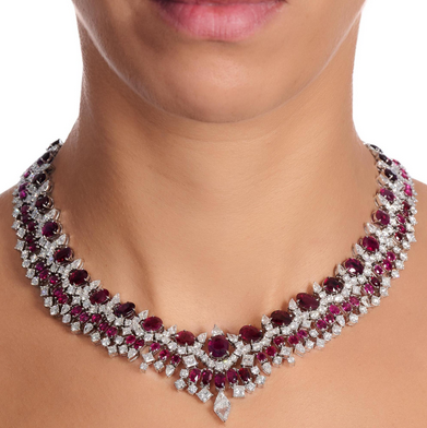 Ruby and diamond necklace