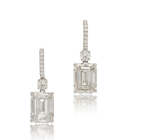 Pair of diamond earrings