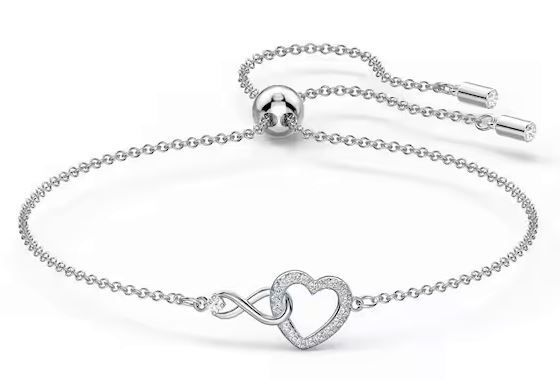 Swarovski Infinity Heart Rhodium Plated Bracelet 