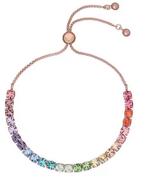 Ted Baker Rose Gold Coloured Melrah Icon Cubic Zircona Slider Bracelet 