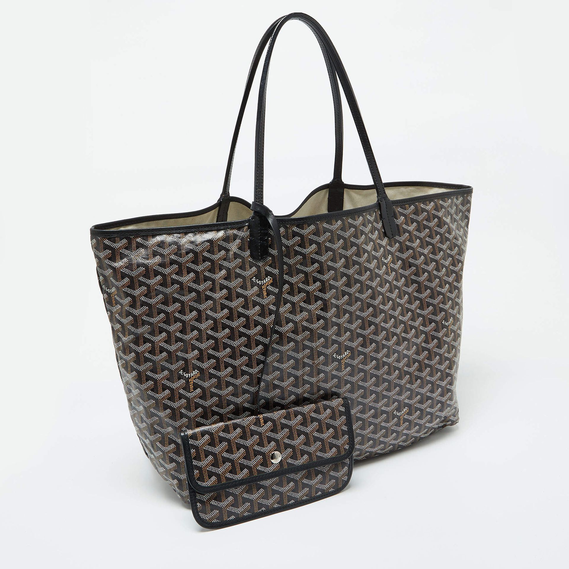 Goyard Black Goyardine Coated Canvas and Leather Saint Louis GM Tote