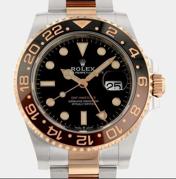 Rolex Black 18k Rose Gold and Stainless Steel GMT-Master II 126711