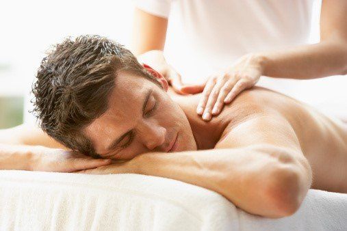 Therapeutic Massage — Happy Couple Having Therapeutic Massage in West Springfield, MA