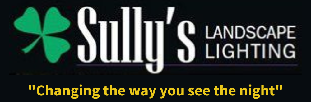 The logo for sully 's landscape lighting has a green clover on it.