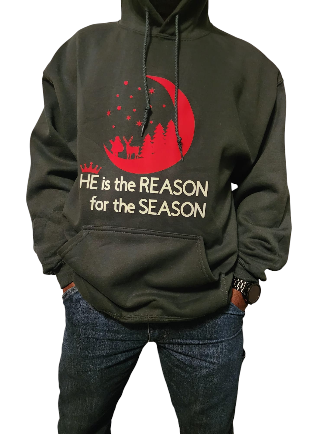 Unisex, He is the Reason for the Season, Christmas cozy warm hooded sweatshirt, custom sweatshirt hoodie.