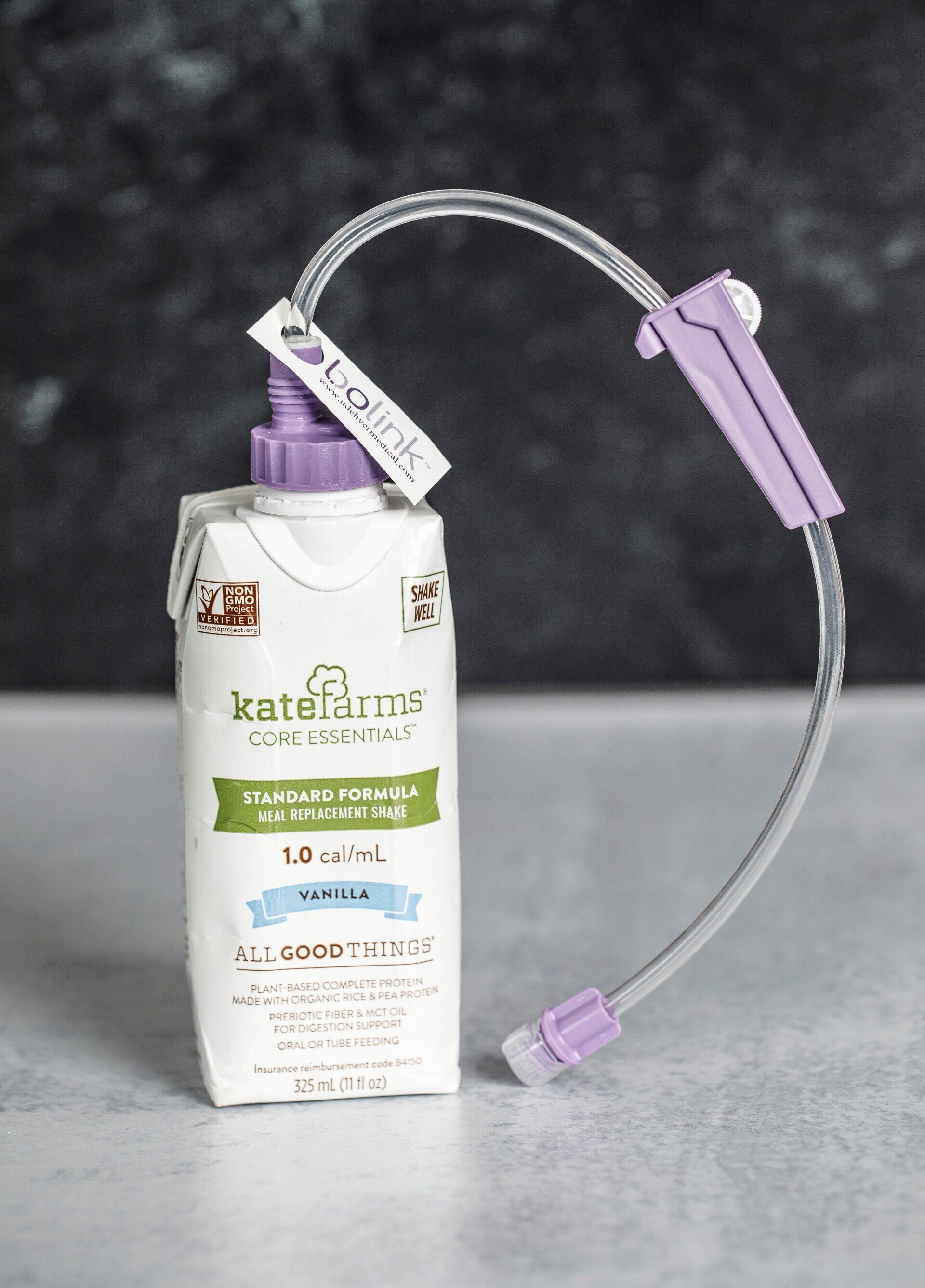 Bolink D Cap attached to a Kate Farms carton