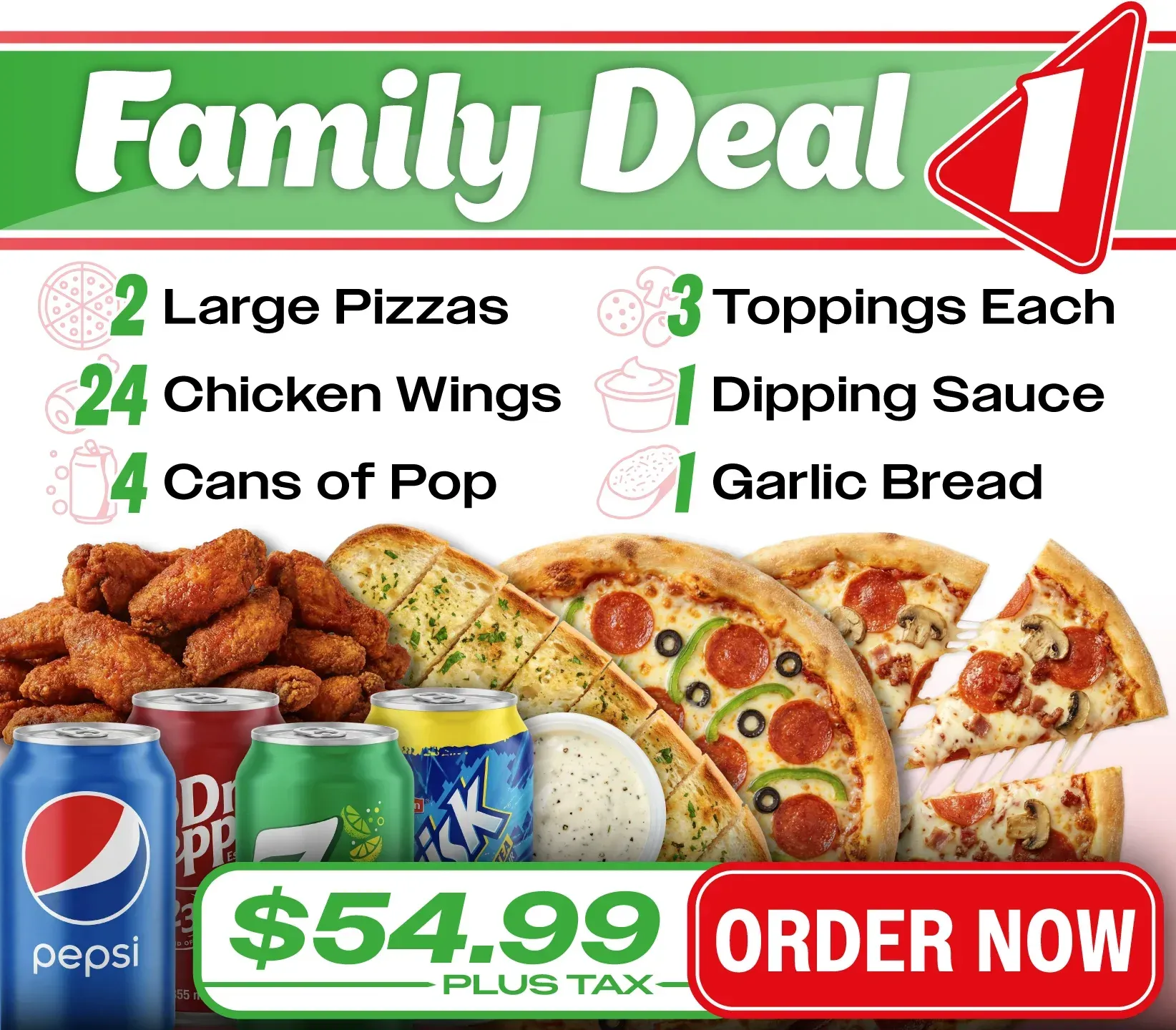 An advertisement for a family deal for $ 46.99