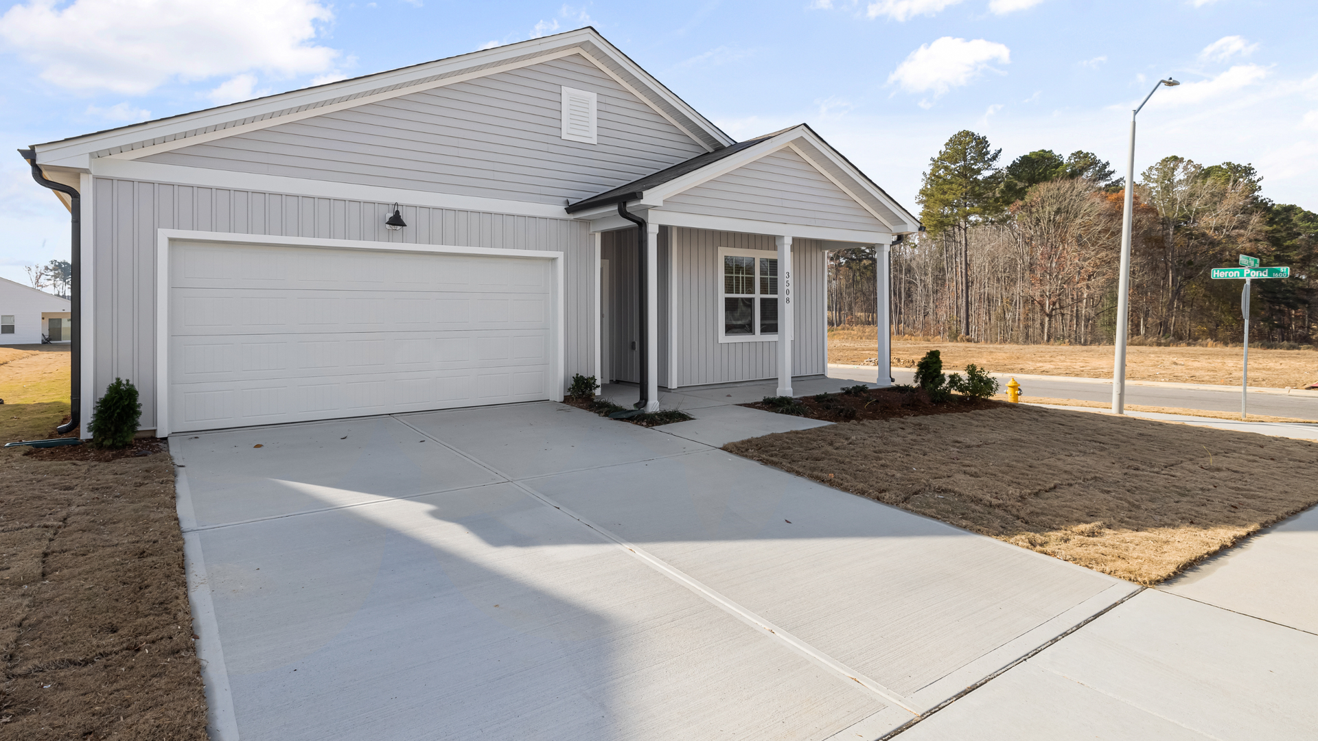 Concrete driveway installation for single-story home in Clark County neighborhood