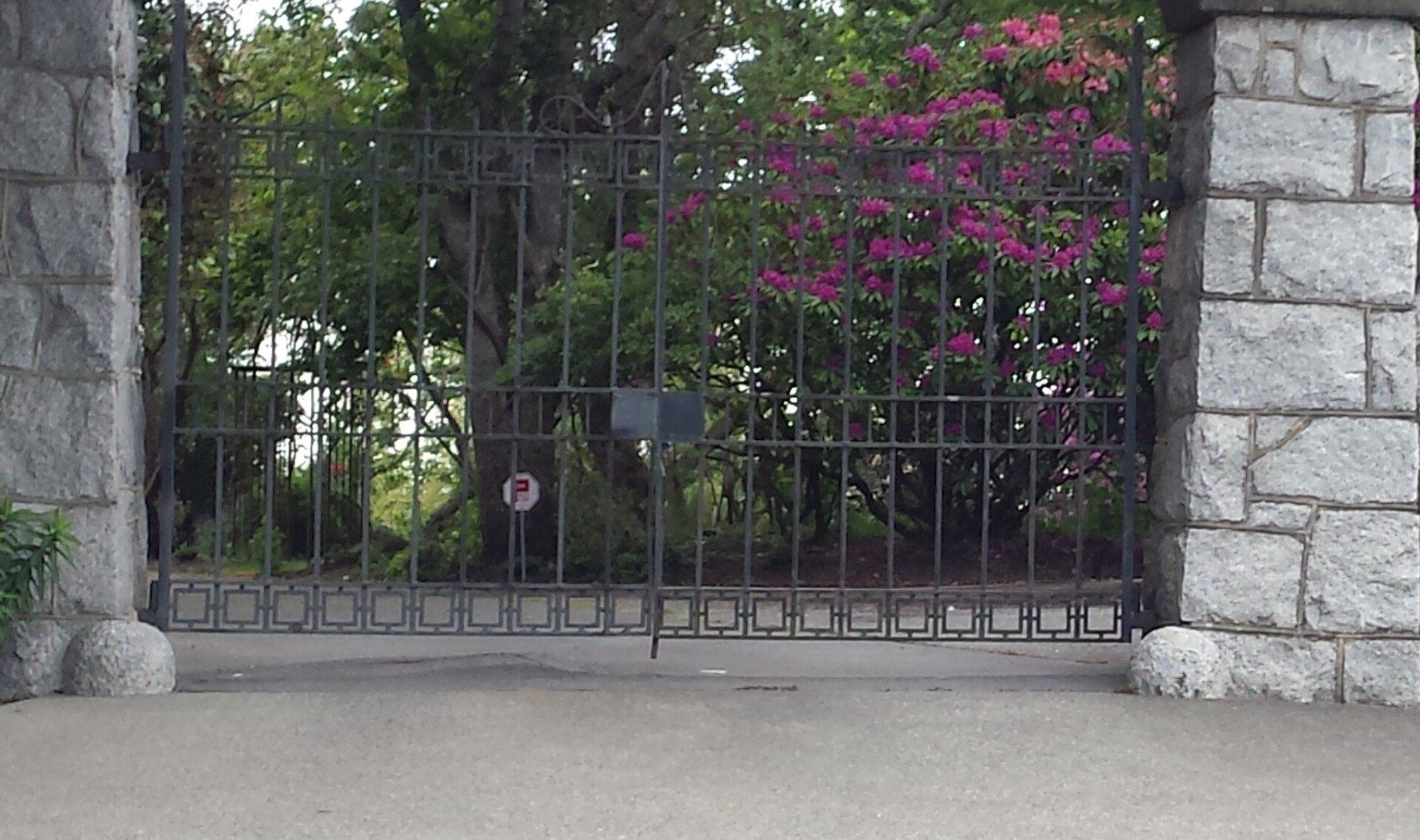 Wrought iron custom metal driveway gate