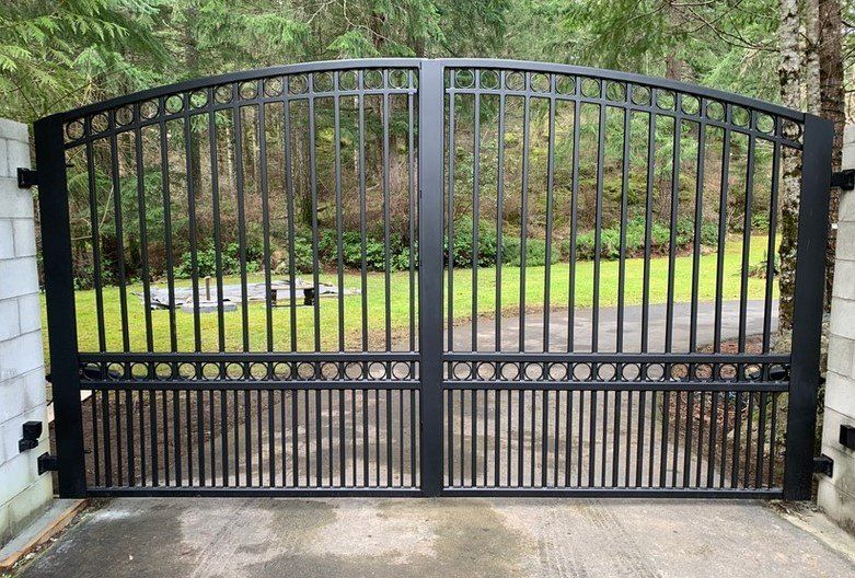 Driveway gate designed, built and installed by Vancouver Fabricators