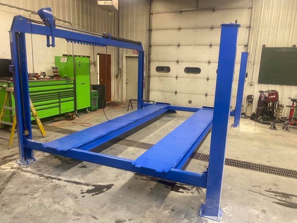 Newly Installed Automotive Lift Inside Repair Shop | Sumners Automotive