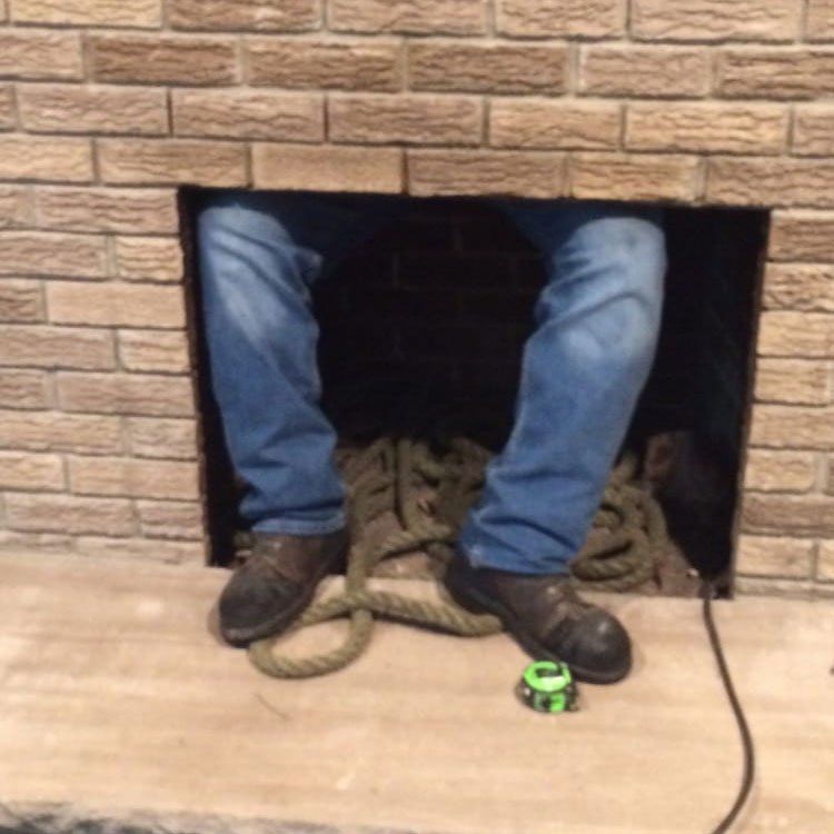 One of our experts providing chimney cleaning in West Milford, NJ