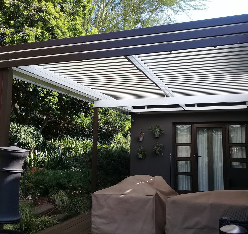 Adjustable Louvre Awnings installed by Blind & Shutter City in Pretoria East.