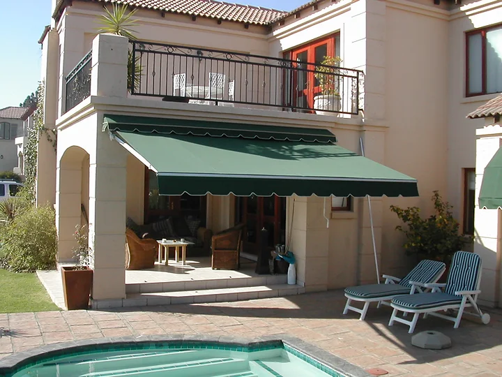House with retractable & pram awnings.