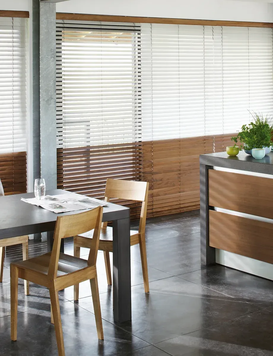 Luxaflex Basswood Venetian blinds installed in Midstream Estate by Blind & Shutter City Centurion.