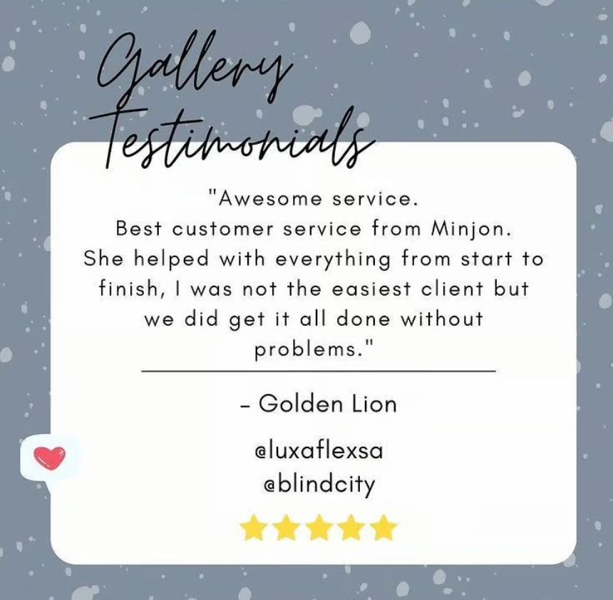 Testimony highlighting the very professional service and high-quality products from Blind & Shutter City Pretoria East.