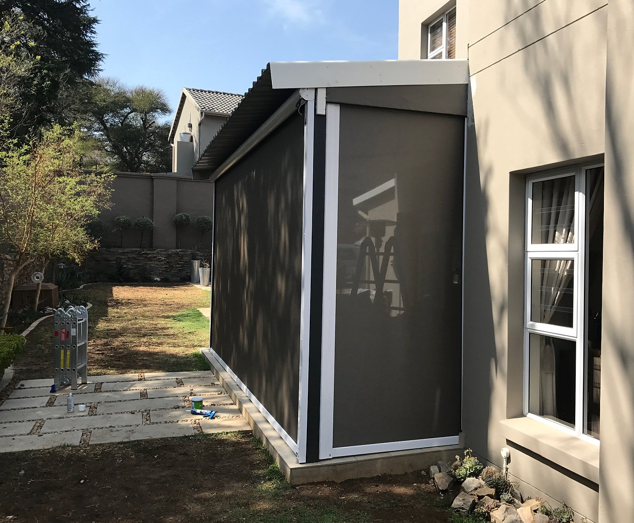 Exterior roller blinds expertly installed by Blind & Shutter City in Faerie Glen, Pretoria.