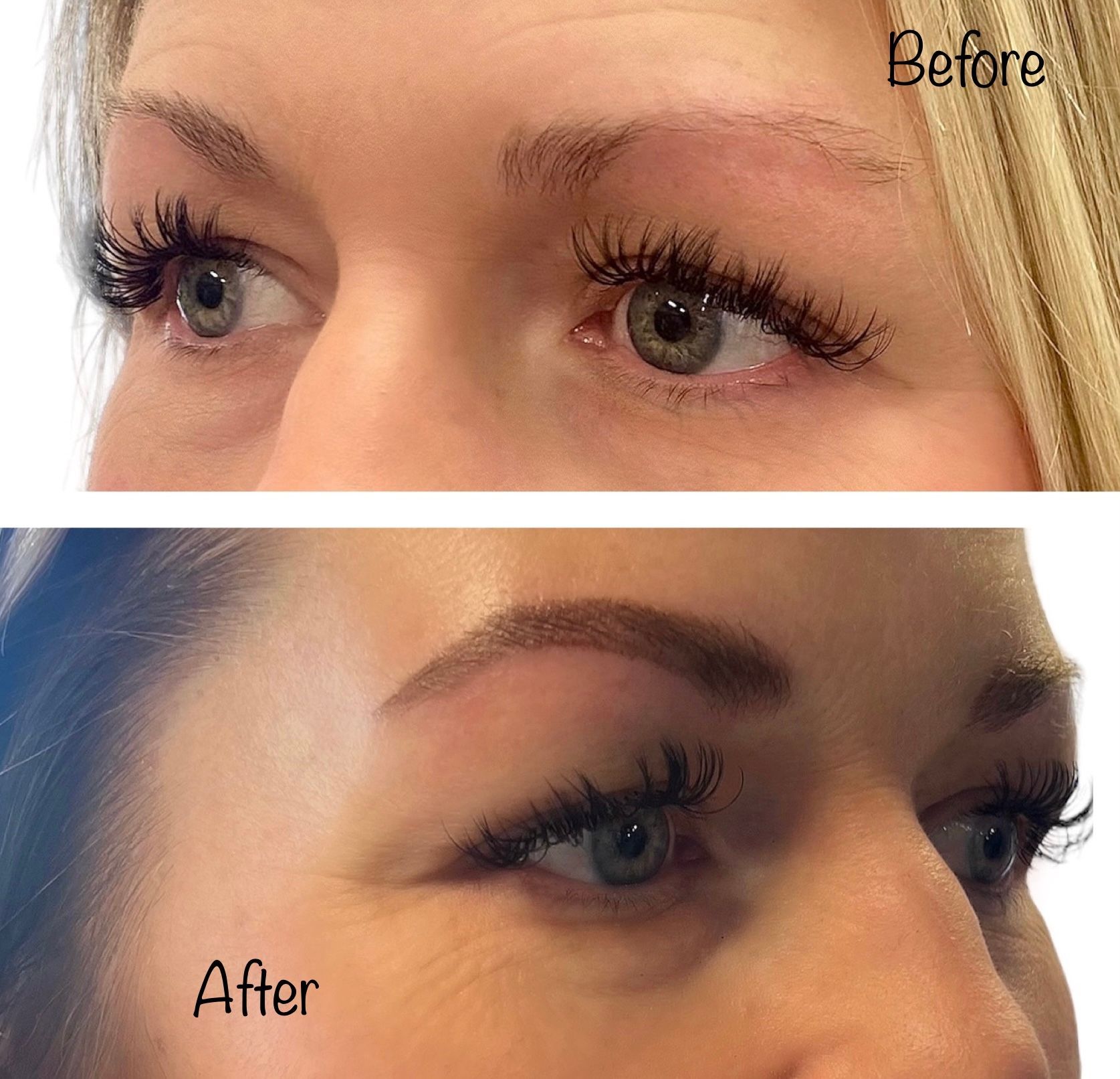 A microblade eyebrow tattoo by Hannah in Fort Worth, TX at The Bearded Moon Tattoo Studio