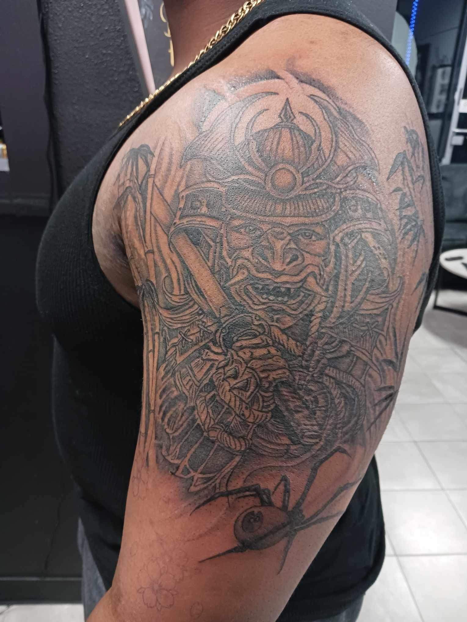 A tattoo by Brandon in Fort Worth, TX at The Bearded Moon Tattoo Studio