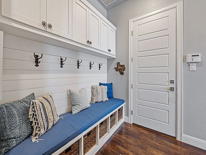 mudroom with a bench 
