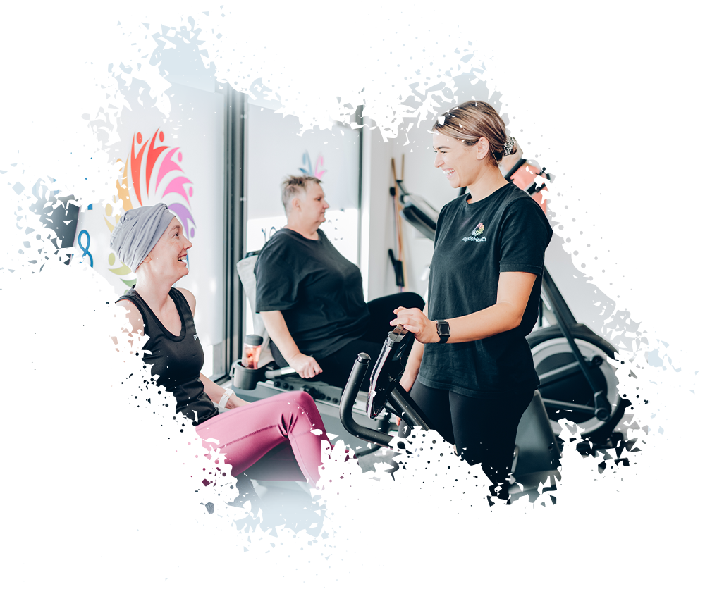 staff laughing with patient