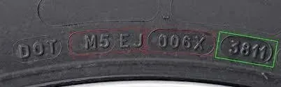 tire size on a tire