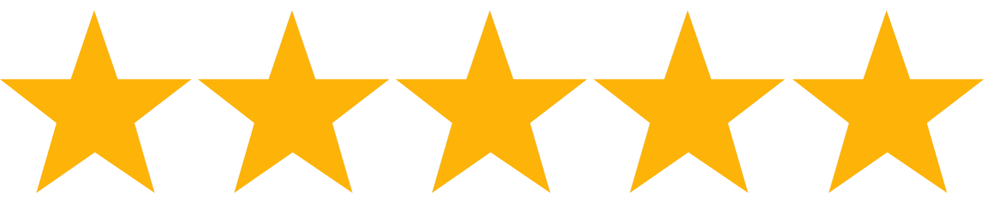 Five gold stars on a white background