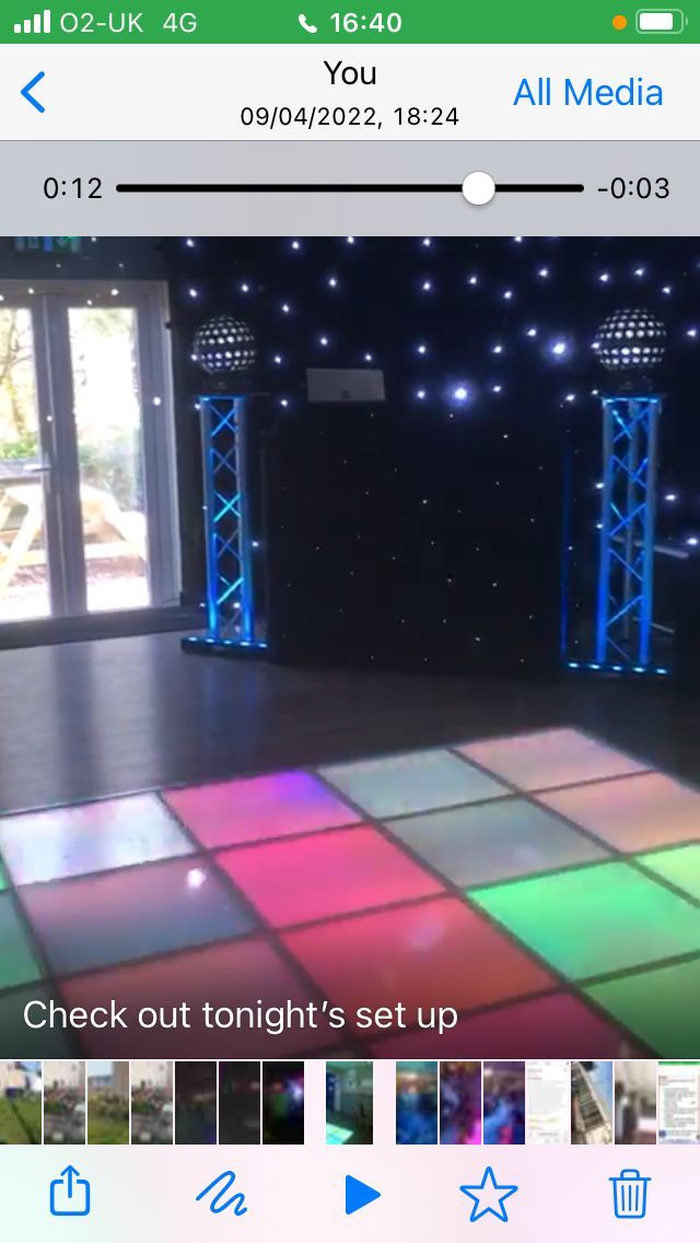 illuminated dance floor with changing colours