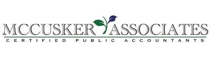 A logo for mccusker associates certified public accountants